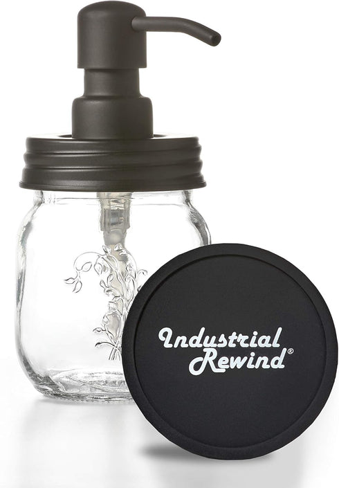 12oz 12oz) Mason Jar Black Soap and/or Lotion Dispenser for Hand Sanitizer; Petite, Cute and Compact Liquid Soap