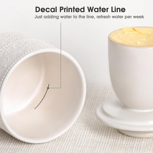 Countertop, Butter Crock, Ceramic Butter Keeper & Dish with Lid - Keeps Butter Soft and Spreadable Fresh for Christmas