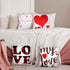 Set of 4 Valentine Throw Pillow Cases, 18x18 Inch Romantic Red Heart Cushion Covers for Sofa Decor