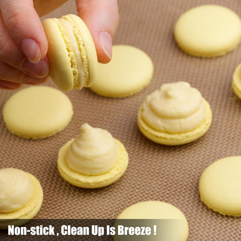 Macaron Silicone Baking Mat, 48 Capacity Almond Muffin Chocolate Chip Cookies (Grey)