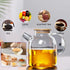 Glass Teapot with Strainer, Stovetop & Microwave Safe Borosilicate Glass Kettle, 60.8oz/1800ml, Wooden Lid