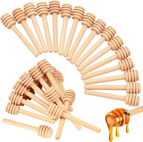AUGHOA 50 PCS Honey Dipper Sticks, 3 Inch Wooden Honeycomb Sticks, Mini Honey