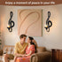 Set 2 (2, Candle Sconces of Wall Musical Note Sconces Decor Wall Mounted Metal Candle Holders with Foldable Tray