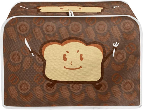 Cartoon Toast Toaster Cover, Waterproof Bread Toaster Oven Cloth with Top Handle, Dust & Fingerprint Protection