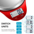 NUTRI FIT Digital Kitchen Food Scale, Large Stainless Steel Platform for Baking and Cooking, Red