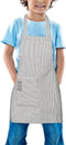 Kids Adjustable Cotton Bib Chef Apron with Pocket, Toddler Apron for Boys Girls Age 2 to 5 Years