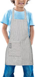 Kids Adjustable Cotton Bib Chef Apron with Pocket, Toddler Apron for Boys Girls Age 2 to 5 Years