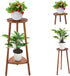 Eocogup Plant Stand Indoor Tall,2 Tier Convertible Wooden Flower Stand,Planter Stand,Multi-purpose Plant Shelf