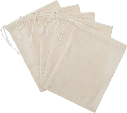 LOOKSGO 25 Pcs 5x7 Inch Muslin Bags, Cotton Drawstring Sachet Bags for Party, Wedding, Jewelry Supplies