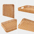 3pcs Rectangular Serving Tray with Handles, Decorative Wicker Organizer Baskets Storage Tray for Coffee Table, Bread