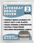 Storage Standard 2-Pack 58" 28" 52.5" Patio Loveseat Bench Cover - Reusable & Heavy-Duty Clear Plastic Outdoor Patio