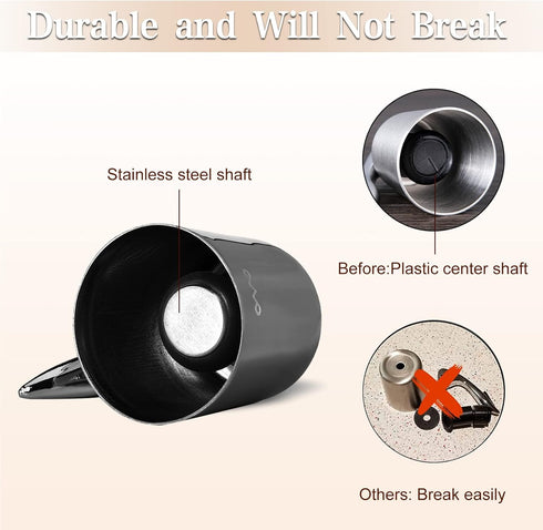 OWO Stainless Steel Wine Bottle Stopper, Reusable Wine Saver with Silicone Seal, Decorative Bottle Sealer (Metal Black,