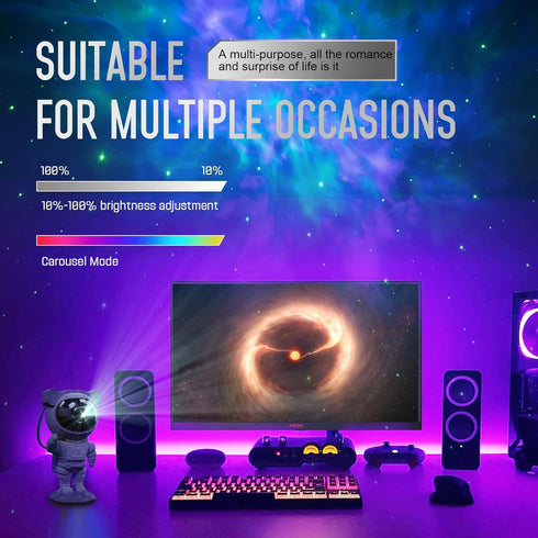 Astronaut Galaxy Projector Night Light - Star Projector Galaxy Light with Nebula Effects & Timer, Astronaut Space