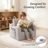 2-in-1 Cozy MOMCAYWEX Kids Sofa, Flip-Out Foam Couch with Soft Sherpa Cover, Play Lounge Chair, Grey