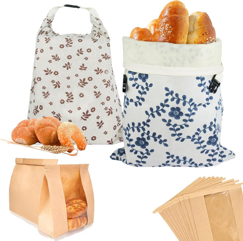 Reusable Bread Bags for Homemade Bread Sourdough, 2 Pack XL Bread Bag