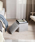 300 lbs 15 Inches) OS MOTOR Folding Storage Ottoman Bench, Multi-Functional Ottoman Foot Rest, End of Bed Bench