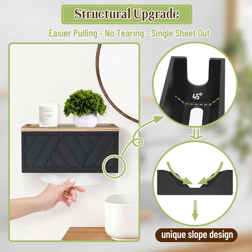 Commercial Paper Towel Dispenser Wall Mount, Paper Towel Holder Wall Mounted with Lid, Solid Wood C-Fold, Z-Fold