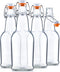 Bellemain Swing Top Glass Water Bottles, Reusable Clear Glass for Juice, Set of 4 (16oz)