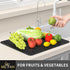 ME.FAN Silicone Dish Drying Mat for Kitchen Counter, Dish Drying Pad for Sink, 12'' x 8'' (Black)