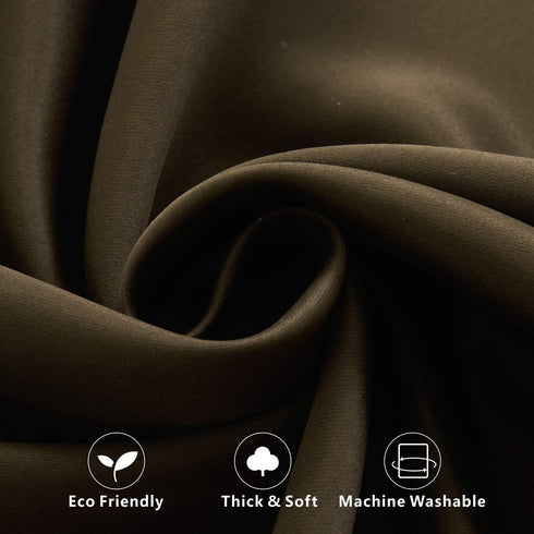 Aquazolax Blackout French Door Curtain, 25x72 Inches, Blackout Drapery for Privacy, 1 Panel, Toffee Brown