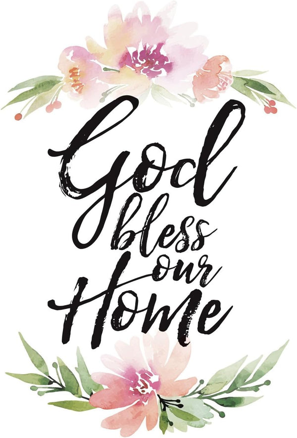 DEXSA God Bless Our Home Wood Plaque, 6"x9", Elegant Frame Wall & Tabletop Decoration, Made in USA