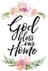 DEXSA God Bless Our Home Wood Plaque, 6"x9", Elegant Frame Wall & Tabletop Decoration, Made in USA
