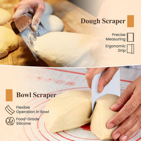 GOKALL Set 9 Inch &10 Set Banneton Bread Proofing Baskets Round Oval sour dough starter kit sourdough proofing basket
