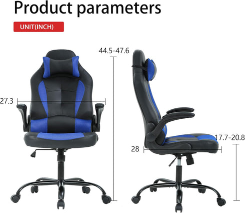 PayLessHere Gaming Chair Desk Chair Gamer Chair Ergonomic Office Chair with Lumbar Support Padded Up Arms Adjustable