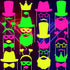 Skylety 42 Pcs Neon Photo Booth Props, Fully Assembled Colorful Fluorescent Paper for Birthday, Wedding, Halloween,