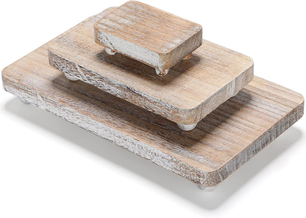 Maitys 3 Pcs Wooden Risers for Display Pedestal Stand Wooden for Decor Farmhouse