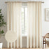 Melodieux Beige Semi Sheer Curtains, 84 Inches Long, 52" W x 84" L, 2 Panels for Living Room, Bedroom