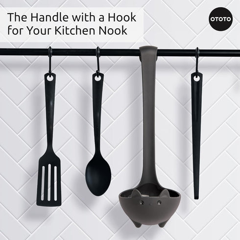 NEW!! OTOTO Katie Cat Soup Ladle - Black Cat Cooking Gift, Cute Kitchen Accessories, Funny Gadgets (Katie Cat)