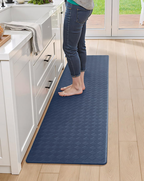 Mats,17"X47",Runner Color&Geometry Anti Fatigue Cushioned Kitchen Floor Rug Non Slip Waterproof,Memory Foam Padded