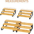 RoyalHouse Bamboo and Metal Expandable Spice Rack Organizer, 3-Tier Adjustable Kitchen Cabinet Countertop Display Shelf