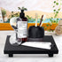 Black Farmhouse Bathroom Counter Tray Decor, Wooden Risers for Kitchen Soap Sink, Decorative Vanity Tray Stand
