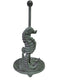 De Leon Collections Cast Iron Seafoam Green Sea Horse Coastal Ocean Freestanding Weighted Base Paper