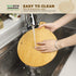 BAMOTTO Round Bamboo Cutting Board with Handle, Decorative Charcuterie Board for Kitchen Pizza and Snacks