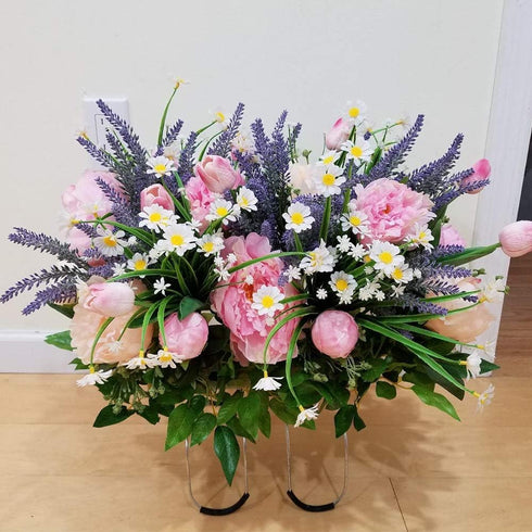 Artificial Daisies Flowers, 4 Bundles UV Resistant Faux Plants for Indoor Outdoor Decor