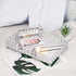 Feyarl Crystal Vanity Makeup Tray, Ornate Jewelry Trinket Organizer, 12" x 8" Silver Decorative Tray