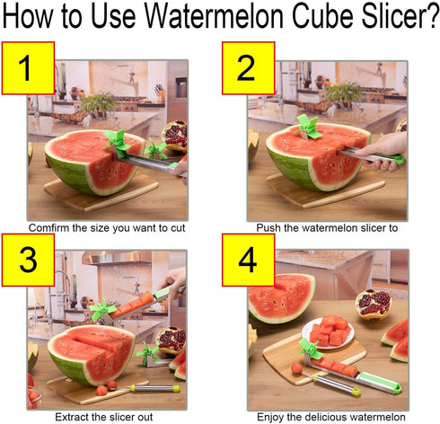 YIDADA Watermelon Windmill Cutter Slicer, Stainless Steel Fruit Tools with Melon Scoop for Quick Cutting