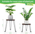 2Pack 11.81IN Yangbaga Wooden Plant Stands Indoor: Round Planter Stands with Metal Legs,Mid Century Planter Holder