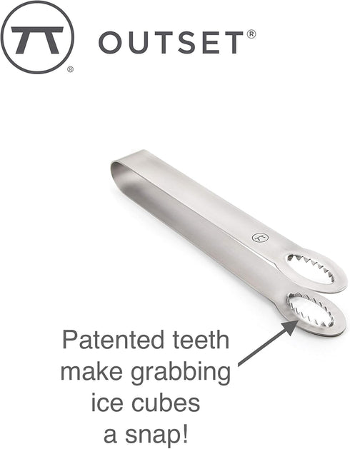 Outset Stainless Steel Ice Tongs, 8-Inch Length