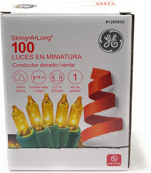 GE String-A-Long 100-Count Constant Gold Incandescent Christmas String Lights (60218LO)