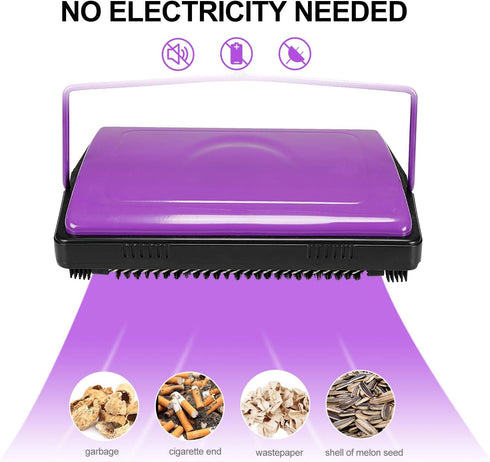 Yocada Carpet Sweeper Cleaner for Home Office, Purple Cleaner for Low Carpets, Rugs, Pet Hair, Dust, and Scraps
