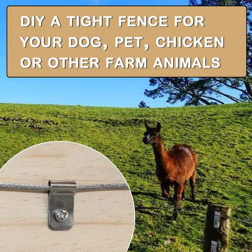 Wire Fence Clips 100 Pcs, Stainless Steel Fencing Mounting Clips with 100 Pcs Screws for 12-16 Gauge Welded Wire
