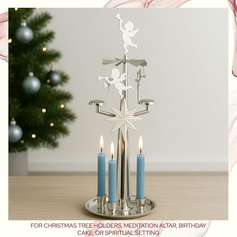 Biedermann & Sons 2-Hour Long Burning Unscented Tree or Chime Candles, Light Blue, Set of 20, 4 Inch Tall
