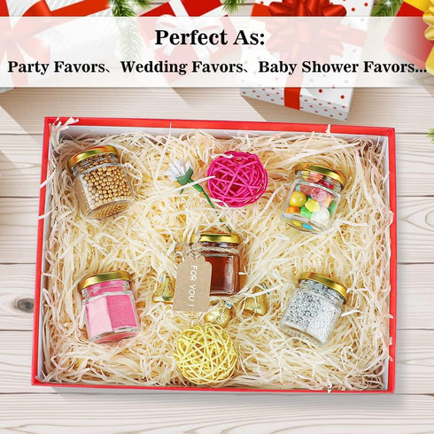 60 Pcs Small Glass Containers with Airtight Lids - 1.5 oz Mini Honey Jars for DIY Gifts