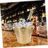 NOLITOY 1pc Insulated Ice Bucket Cooler Bag with Lids, Round Metal Drink Tub for Bar Accessories & Gatherings