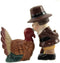 Pacific Giftware Turkey and Pilgrim Magnetic Ceramic Thanksgiving Salt and Pepper Shakers