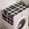 Lunarable Grey Plaid Washing Machine Organizer, 47" x 18.5", Dimgray and White Anti-slip Cover